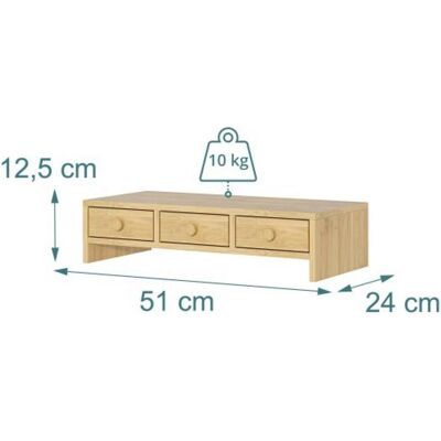 Relaxdays Rehausse écran, Réhausseur pour moniteur, Marron - Publicité Relaxdays Rehausse écran, Réhausseur pour moniteur, Marron - Publicité