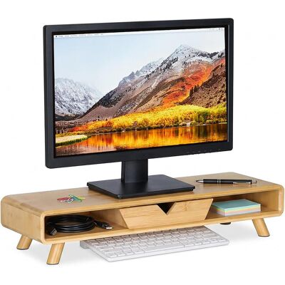 Relaxdays support écran, Réhausseur pour moniteur, Marron - Publicité Relaxdays support écran, Réhausseur pour moniteur, Marron - Publicité