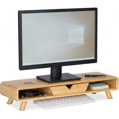 Relaxdays support écran, Réhausseur pour moniteur, Marron - Publicité Relaxdays support écran, Réhausseur pour moniteur, Marron - Publicité