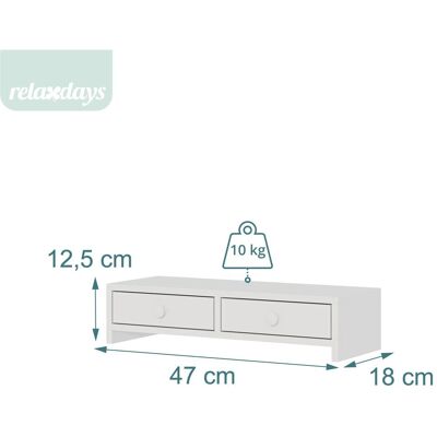 Relaxdays Rehausse écran, Réhausseur pour moniteur, Blanc - Publicité Relaxdays Rehausse écran, Réhausseur pour moniteur, Blanc - Publicité