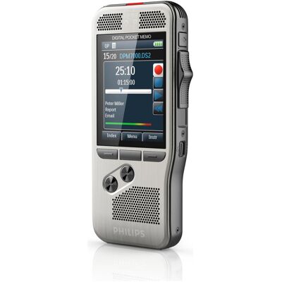 Philips Mémo de poche (interrupteur à glissière). (32 Go), Dictaphone, Argent - Publicité Philips Mémo de poche (interrupteur à glissière). (32 Go), Dictaphone, Argent - Publicité