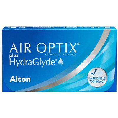 Air Optix, Lentilles de contact, plus HydraGlyde, sphérique (-12, Lentille mensuelle, 6 pcs, Sphérique) - Publicité Air Optix, Lentilles de contact, plus HydraGlyde, sphérique (-12, Lentille mensuelle, 6 pcs, Sphérique) - Publicité