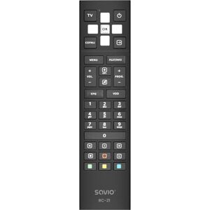 Savio RC-21 Fernbedienung Drucktasten (Télécommande spécifique à l’appareil, Télécommande universelle, Infrarouge), Télécommande, Noir - Publicité Savio RC-21 Fernbedienung Drucktasten (Télécommande spécifique à l’appareil, Télécommande universelle, Infrarouge), Télécommande, Noir - Publicité