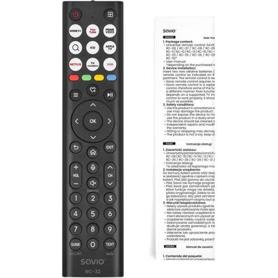 Savio Télécommande universelle/de remplacement RC-32 pour téléviseur HISENSE – SMART TV (Télécommande universelle, Fréquence radio (RF)), Télécommande, Noir - Publicité Savio Télécommande universelle/de remplacement RC-32 pour téléviseur HISENSE – SMART TV (Télécommande universelle, Fréquence radio (RF)), Télécommande, Noir - Publicité