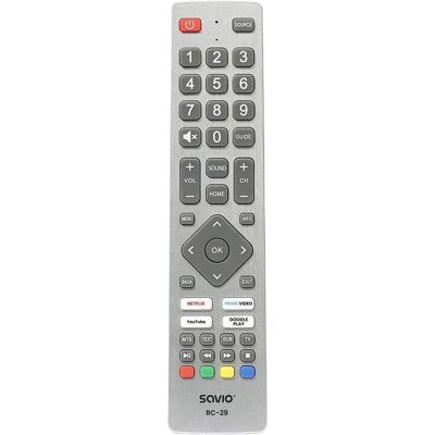 Savio Télécommande universelle pour téléviseurs SHARP (Télécommande universelle, Infrarouge), Télécommande, Gris - Publicité Savio Télécommande universelle pour téléviseurs SHARP (Télécommande universelle, Infrarouge), Télécommande, Gris - Publicité