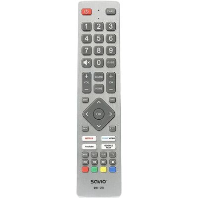 Savio Télécommande universelle pour téléviseurs SHARP (Télécommande universelle, Infrarouge), Télécommande, Gris - Publicité Savio Télécommande universelle pour téléviseurs SHARP (Télécommande universelle, Infrarouge), Télécommande, Gris - Publicité