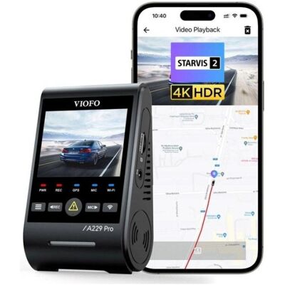 Viofo A229 Pro Front (Écran intégré, Microphone intégré, Récepteur GPS, 4K), Dashcam, Noir - Publicité Viofo A229 Pro Front (Écran intégré, Microphone intégré, Récepteur GPS, 4K), Dashcam, Noir - Publicité