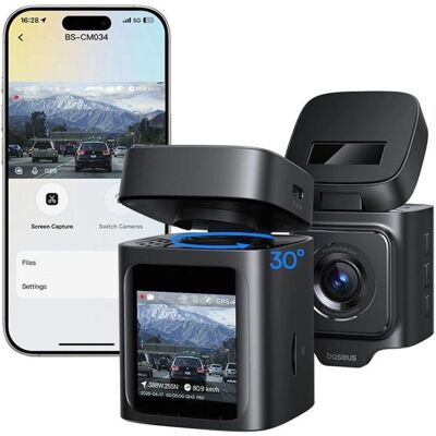 Baseus PrimeTrip VD1 Pro (Commandes vocales, Écran intégré, Récepteur GPS, WiFi, 4K), Dashcam, Noir - Publicité Baseus PrimeTrip VD1 Pro (Commandes vocales, Écran intégré, Récepteur GPS, WiFi, 4K), Dashcam, Noir - Publicité