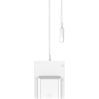 PowerGuard CardStorage Adaptateur USB-C vers SD, MicroSD, CF, MS Cardreader Photo (USB-C), Lecteur de carte mémoire, Blanc - Publicité PowerGuard CardStorage Adaptateur USB-C vers SD, MicroSD, CF, MS Cardreader Photo (USB-C), Lecteur de carte mémoire, Blanc - Publicité
