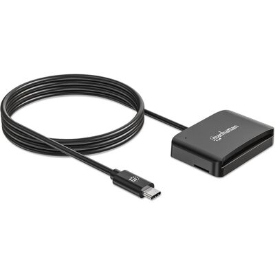 Manhattan USB-C Chipkartenleser mit microSD-Slot (USB, USB-C), Lecteur de carte mémoire, Noir - Publicité Manhattan USB-C Chipkartenleser mit microSD-Slot (USB, USB-C), Lecteur de carte mémoire, Noir - Publicité