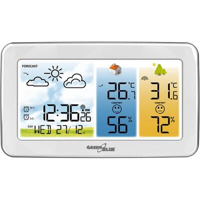 Greenblue Station météo sans fil, température et humidité intérieure/extérieure GB442 W, Station météo - Publicité Greenblue Station météo sans fil, température et humidité intérieure/extérieure GB442 W, Station météo - Publicité