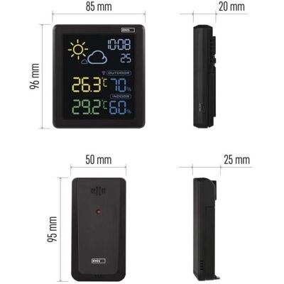 Emos Drahtlose Wetterstation E8647N, Station météo, Noir - Publicité Emos Drahtlose Wetterstation E8647N, Station météo, Noir - Publicité