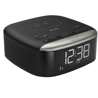 Philips Réveil, Clock Radio TAR7606/10, Chargeur de téléphone sans fil Qi, Bluetooth streaming, Large, clear display - Publicité Philips Réveil, Clock Radio TAR7606/10, Chargeur de téléphone sans fil Qi, Bluetooth streaming, Large, clear display - Publicité