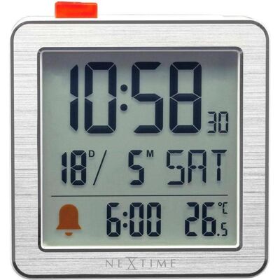 Nextime, Réveil, Digitaler Tischwecker 6x6.4x2.1cm Metall/ABS, Temperaturanzeige - Publicité Nextime, Réveil, Digitaler Tischwecker 6x6.4x2.1cm Metall/ABS, Temperaturanzeige - Publicité