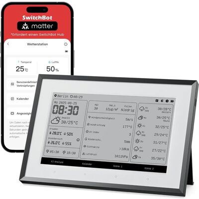 SwitchBot Wetterstation mit Ki Wettervorhersage, Station météo, Noir - Publicité SwitchBot Wetterstation mit Ki Wettervorhersage, Station météo, Noir - Publicité