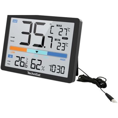 TechniSat IMETEO 110 schwarz / Wetterstation / LCD-Display / Temperatur / Luftfeuchtigkeit / CR2032, Station météo, Noir - Publicité TechniSat IMETEO 110 schwarz / Wetterstation / LCD-Display / Temperatur / Luftfeuchtigkeit / CR2032, Station météo, Noir - Publicité
