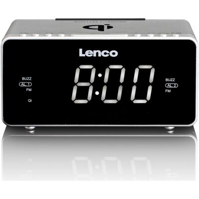 Lenco Réveil, CR-550, Radio-réveil, FM, Argenté - Publicité Lenco Réveil, CR-550, Radio-réveil, FM, Argenté - Publicité