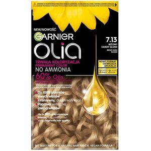 Garnier, Coloration pour cheveux, Olia (7.13 Beige Blond foncé) - Publicité Garnier, Coloration pour cheveux, Olia (7.13 Beige Blond foncé) - Publicité