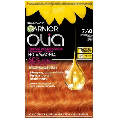 Garnier Olia Big Kit - Teinture Cuivre - Couleur longue durée - Publicité Garnier Olia Big Kit - Teinture Cuivre - Couleur longue durée - Publicité