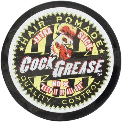 Cock Grease, Gel pour cheveux, Pommade Extra Slick 100 g (Pommade capillaire, 100 g) - Publicité Cock Grease, Gel pour cheveux, Pommade Extra Slick 100 g (Pommade capillaire, 100 g) - Publicité