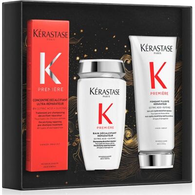 Ensemble de soins capillaires Kérastase Premiere pour cheveux abîmés - Shampooing, Après-shampooing, Pré-shampooing - Publicité Ensemble de soins capillaires Kérastase Premiere pour cheveux abîmés - Shampooing, Après-shampooing, Pré-shampooing - Publicité