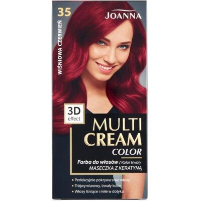 Joanna, Coloration pour cheveux, Multi Cream Color Hair Dye 35 Rouge cerise (35) - Publicité Joanna, Coloration pour cheveux, Multi Cream Color Hair Dye 35 Rouge cerise (35) - Publicité