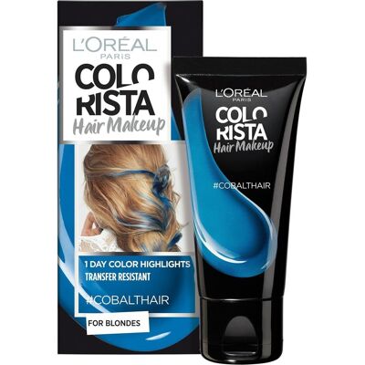 L'Oréal Paris, Coloration pour cheveux, L'Oreal Paris Temporary Coloring Hair Makeup Cobalt (coloration temporaire) (#COBALTHAIR, Bleu cobalt) - Publicité L'Oréal Paris, Coloration pour cheveux, L'Oreal Paris Temporary Coloring Hair Makeup Cobalt (coloration temporaire) (#COBALTHAIR, Bleu cobalt) - Publicité