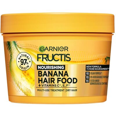 Garnier Banana Hair Food - Masque 3-en-1 pour Cheveux Secs - Publicité Garnier Banana Hair Food - Masque 3-en-1 pour Cheveux Secs - Publicité