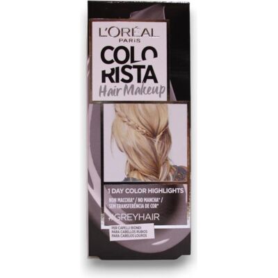 L'Oréal Paris, Coloration pour cheveux, L'Oreal Colorista Hair Makeup Couleur temporaire #GreyHair 30ml (Cheveux gris) - Publicité L'Oréal Paris, Coloration pour cheveux, L'Oreal Colorista Hair Makeup Couleur temporaire #GreyHair 30ml (Cheveux gris) - Publicité