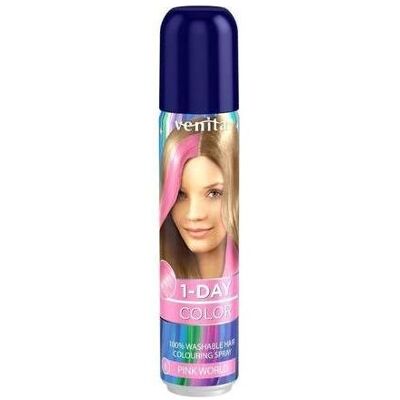 Venta, Laque, Venita - 1-Day Coloring Hair Spray Pink World 50Ml (50 ml) - Publicité Venta, Laque, Venita - 1-Day Coloring Hair Spray Pink World 50Ml (50 ml) - Publicité
