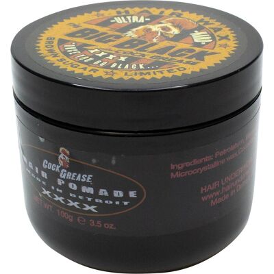 Cock Grease, Gel pour cheveux, Pommade pour cheveux Ultra Hard The Big Black 100 g (Cire capillaire, Pommade capillaire) - Publicité Cock Grease, Gel pour cheveux, Pommade pour cheveux Ultra Hard The Big Black 100 g (Cire capillaire, Pommade capillaire) - Publicité