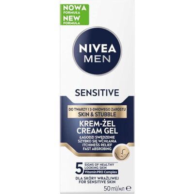 Nivea - Men Sensitive Creme-Gel - Visage - Barbe - Creme-Gel - Publicité Nivea - Men Sensitive Creme-Gel - Visage - Barbe - Creme-Gel - Publicité