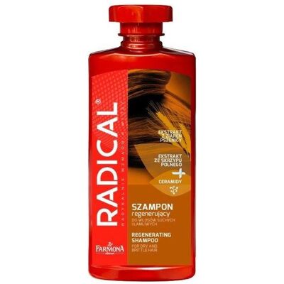 Farmona, Shampoing, Radical Regenerating Shampoo pour cheveux secs et cassants (Shampoing liquide, 400 ml) - Publicité Farmona, Shampoing, Radical Regenerating Shampoo pour cheveux secs et cassants (Shampoing liquide, 400 ml) - Publicité