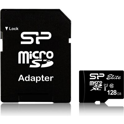 Silicon Power Elite UHS-I (128 Go, microSDXC, U1, UHS-I), Carte mémoire, Noir - Publicité Silicon Power Elite UHS-I (128 Go, microSDXC, U1, UHS-I), Carte mémoire, Noir - Publicité