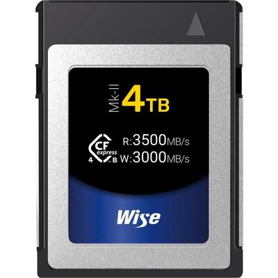 Wise CFexpress 4.0 Type B Mk-II 4TB WI-CFX4-B4096M2 (4000 Go, CFexpress, CFexpress type B), Carte mémoire, Noir - Publicité Wise CFexpress 4.0 Type B Mk-II 4TB WI-CFX4-B4096M2 (4000 Go, CFexpress, CFexpress type B), Carte mémoire, Noir - Publicité
