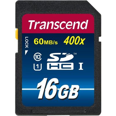 Transcend Premium 400x (16 Go, SDHC, U1, UHS-I), Carte mémoire, Noir - Publicité Transcend Premium 400x (16 Go, SDHC, U1, UHS-I), Carte mémoire, Noir - Publicité