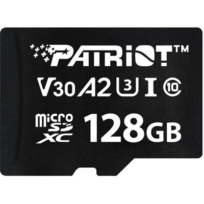 Patriot 128GB microSDXC VX V30 U3 A2 (128 Go, microSDXC, U3, UHS-I), Carte mémoire, Noir - Publicité Patriot 128GB microSDXC VX V30 U3 A2 (128 Go, microSDXC, U3, UHS-I), Carte mémoire, Noir - Publicité