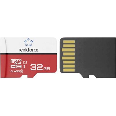 Renkforce RF-mSDC-32GB 32 GB micro SDHC card w SD card adapter UHS-1 C (32 Go, microSDHC, U1, UHS-I), Carte mémoire - Publicité Renkforce RF-mSDC-32GB 32 GB micro SDHC card w SD card adapter UHS-1 C (32 Go, microSDHC, U1, UHS-I), Carte mémoire - Publicité