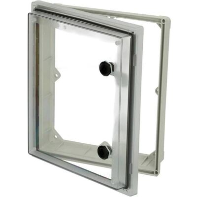 Fibox Fenêtre PW inspection, double fermeture à double tête, 394x346x88, Accessoires électroniques + boîtier, Transparent, Gris - Publicité Fibox Fenêtre PW inspection, double fermeture à double tête, 394x346x88, Accessoires électroniques + boîtier, Transparent, Gris - Publicité