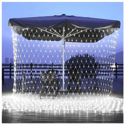 OEM LED-Netzwerk / LED-Vorhang (240 LEDs) 3 m x 3 m, Kaltweiss, Accessoires électroniques + boîtier, Blanc - Publicité OEM LED-Netzwerk / LED-Vorhang (240 LEDs) 3 m x 3 m, Kaltweiss, Accessoires électroniques + boîtier, Blanc - Publicité