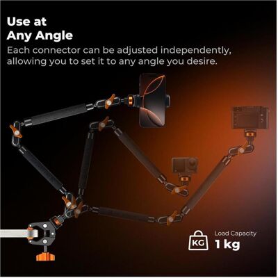 K&F Concept Kf Ramię Montażowe Uchwyt Magic Arm 22" + Super Clamp Zacisk Krab 1/4 3/8 K&f / Kf31.201, Trépied : accessoires, Noir - Publicité K&F Concept Kf Ramię Montażowe Uchwyt Magic Arm 22" + Super Clamp Zacisk Krab 1/4 3/8 K&f / Kf31.201, Trépied : accessoires, Noir - Publicité