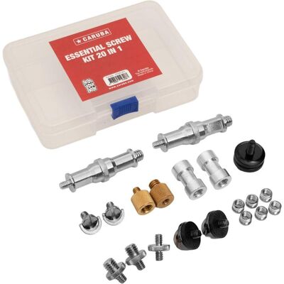 Caruba Essential Screw Kit 20 in 1, Trépied : accessoires - Publicité Caruba Essential Screw Kit 20 in 1, Trépied : accessoires - Publicité