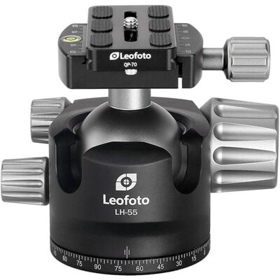 Leofoto LH-55 + QP-70N (Tête sphérique), Tête de trépied, Argent, Noir - Publicité Leofoto LH-55 + QP-70N (Tête sphérique), Tête de trépied, Argent, Noir - Publicité