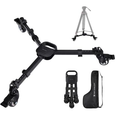K&F Concept MS30 Universal Videography Tripod Dolly, Heavy Duty with 3" Rubber Wheels, 44lbs/20kg capacity (Métal), Trépied, Noir - Publicité K&F Concept MS30 Universal Videography Tripod Dolly, Heavy Duty with 3" Rubber Wheels, 44lbs/20kg capacity (Métal), Trépied, Noir - Publicité