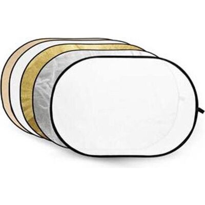 Caruba 5 en 1 or, argent, jaune soleil, blanc, transparent 150 x 200cm (Boule de diffusion, Réflecteur), Boîte à lumière + réflecteur - Publicité Caruba 5 en 1 or, argent, jaune soleil, blanc, transparent 150 x 200cm (Boule de diffusion, Réflecteur), Boîte à lumière + réflecteur - Publicité