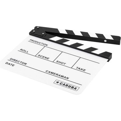 Caruba Professional Director Clapper Blanc/couleur (marqueur pour tableau blanc), Accessoires vidéo, Blanc - Publicité Caruba Professional Director Clapper Blanc/couleur (marqueur pour tableau blanc), Accessoires vidéo, Blanc - Publicité