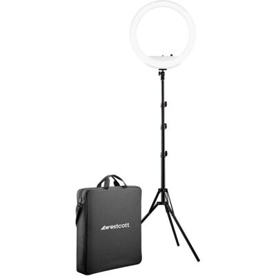 Westcott 18â Bi Color LED Ring Light Kit avec piles et support, Flash : accessoires - Publicité Westcott 18â Bi Color LED Ring Light Kit avec piles et support, Flash : accessoires - Publicité