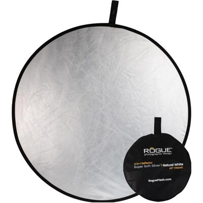 ROGUE - Réflecteur Pliable 2-en-1 - Argent/Blanc - 43in/110cm - Réflecteur - Publicité ROGUE - Réflecteur Pliable 2-en-1 - Argent/Blanc - 43in/110cm - Réflecteur - Publicité