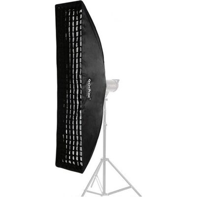 Softbox Godox Monture Bowens + grille 40x180cm - Modificateur de lumière rectangulaire - Publicité Softbox Godox Monture Bowens + grille 40x180cm - Modificateur de lumière rectangulaire - Publicité