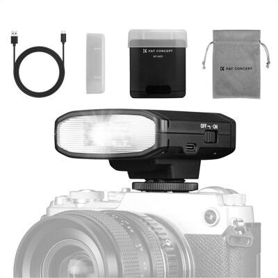 K&F Concept Mini-flash Speedlite, GN 12, 5 600 K, batterie de 2 000 mAh, écran LCD (Flash à monter, Universel), Flash, Noir - Publicité K&F Concept Mini-flash Speedlite, GN 12, 5 600 K, batterie de 2 000 mAh, écran LCD (Flash à monter, Universel), Flash, Noir - Publicité
